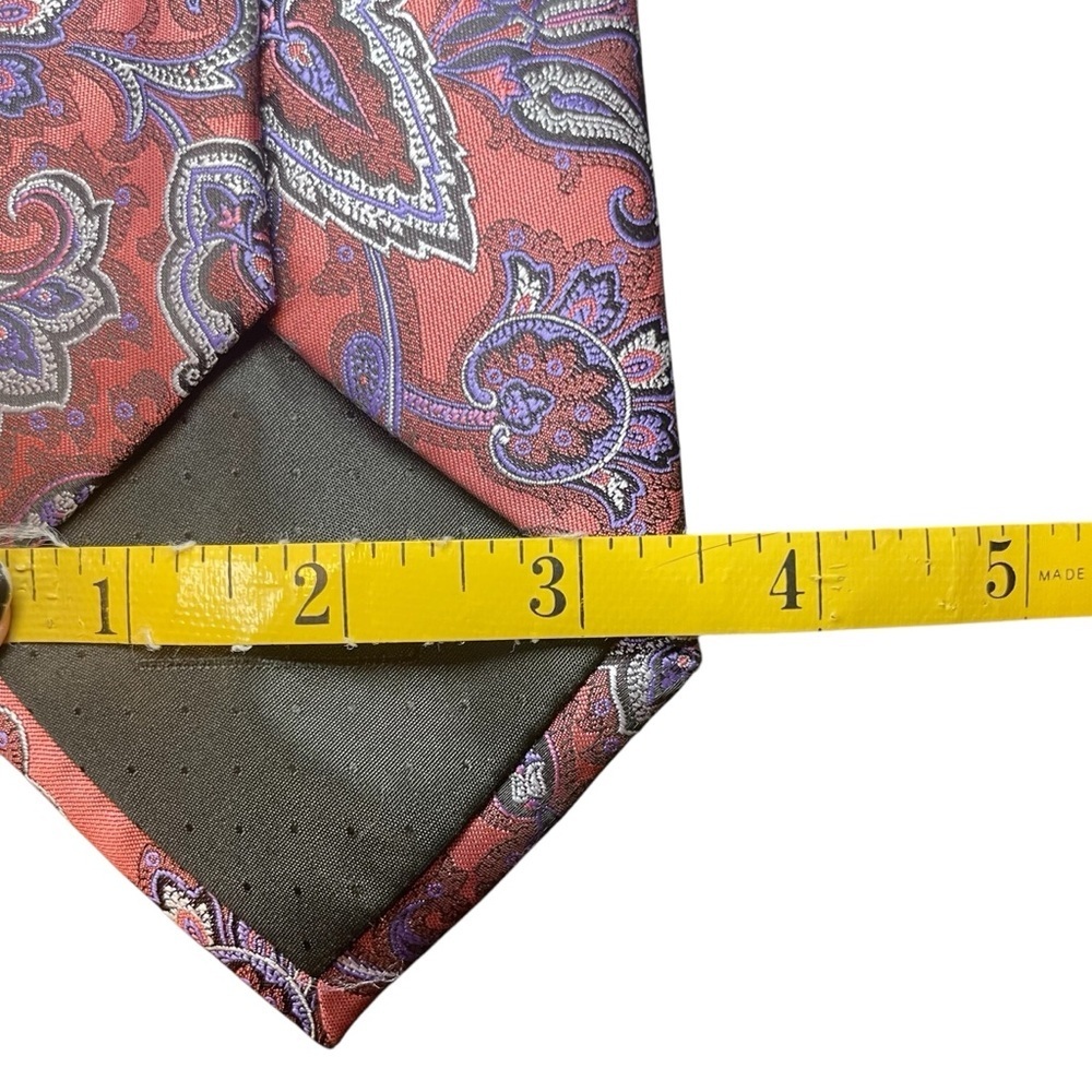 Brand Q Pink Purple Paisley Neck Tie Microfiber Career Office Easter Business‎ - Picture 8 of 9